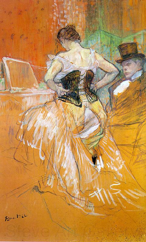  Henri  Toulouse-Lautrec Woman in a Corset  Woman in a Corset  -y France oil painting art
